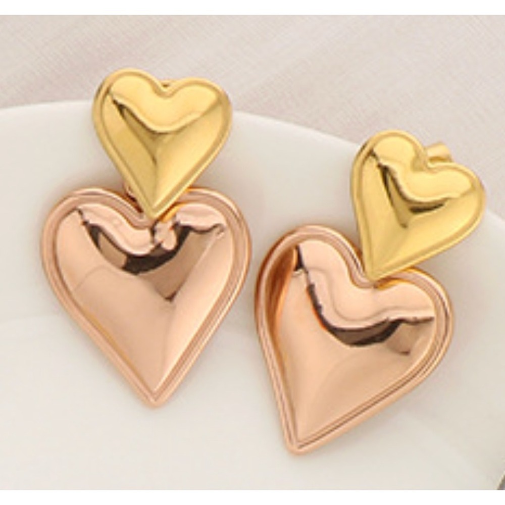 Minimalist Classic Style Stainless Steel 18K Gold Plated Drop Earrings